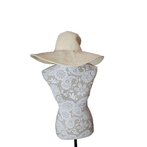 J. Crew Hat Light Tan Sun Floppy Beach Travel Vacation Women's One Size - Picture 1 of 6